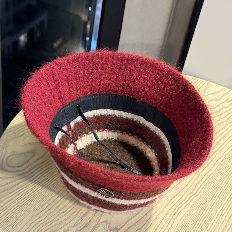 Nuova protezione per le orecchie in maglia da pescatore per donna, autunno e inverno, elegante secchiello in lana calda che snellisce il viso in stile giapponese_voghion.com