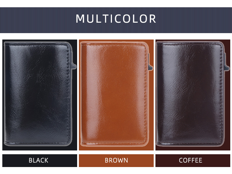 Baellerry New RFID Anti Magnetic Side Push Aluminum Box Package Oil Wax Skin Men's Card Cover_voghion.com