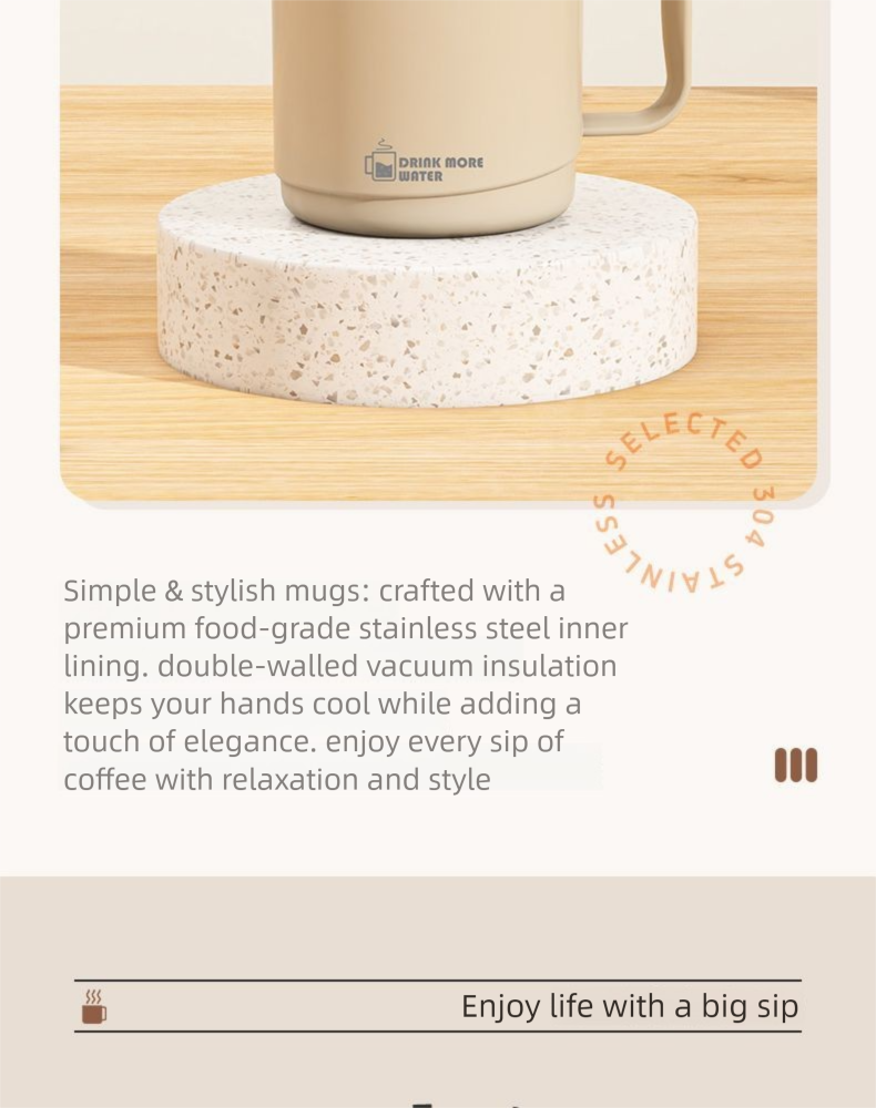 Stainless Steel Mug With Lid Student Double-layer Insulation Office Worker Drinking Tea Coffee Cup_voghion.com