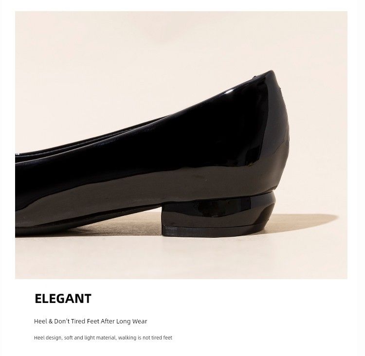 Black Clothing Flat Women 2025 New Arrival Square Toe All-Matching Soft Leather Comfortable For Work Women's_voghion.com