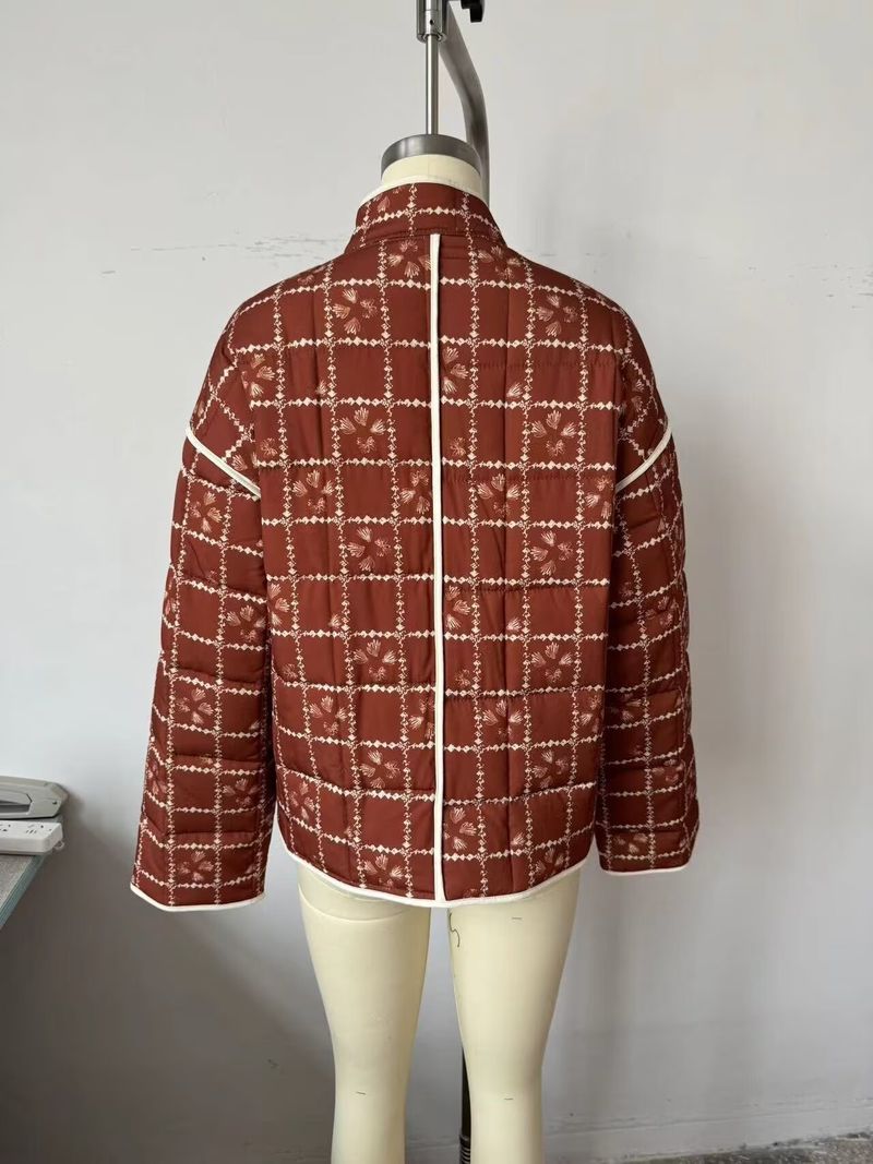 Giacca trapuntata in cotone stampato, nuovo stile autunno/inverno 2024 da donna_voghion.com