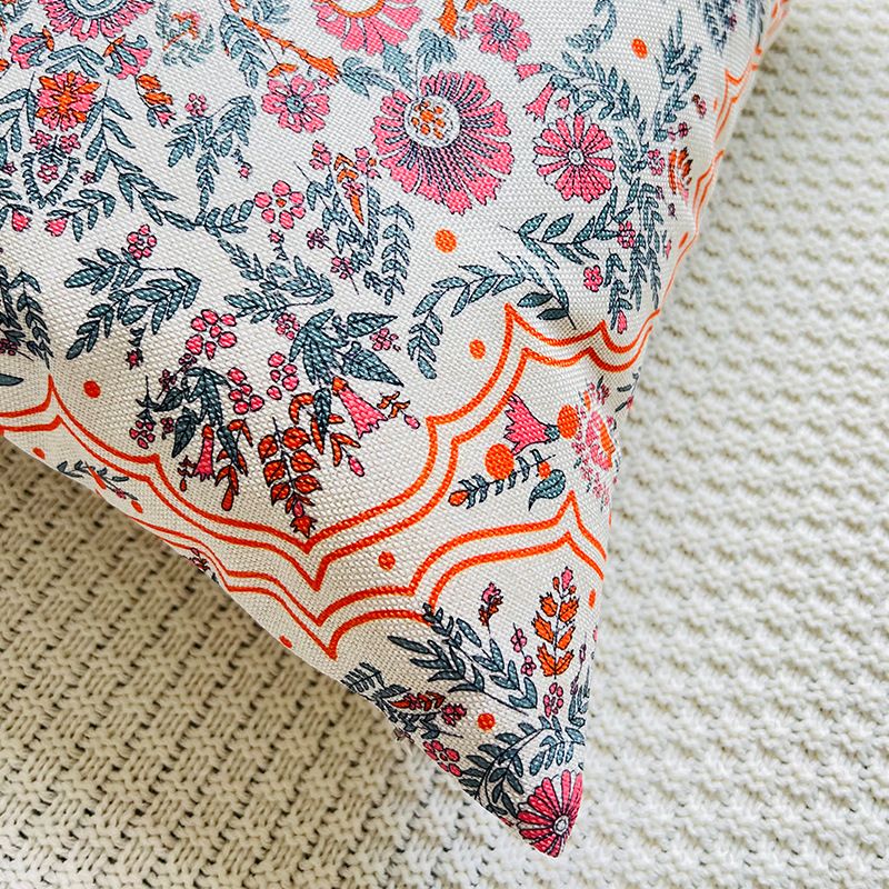 Copricuscino per divano in lino con stampa di fiori e farfalle di lusso Nordic Light, federa_voghion.com