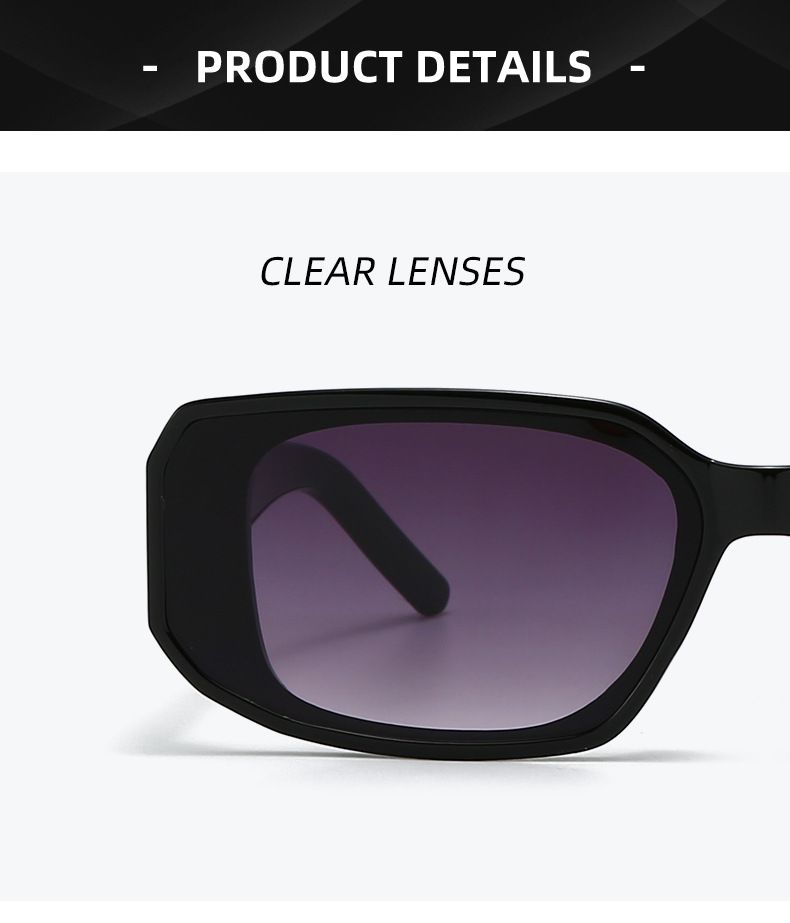 Lunettes de soleil unisexes tendance, monture carrée décontractée, idéales pour le shopping et la conduite, 6263_voghion.com