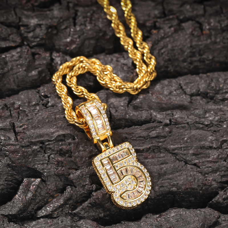 Nouveau pendentif en zircon style hip-hop numérique « Ice Sugar », design alternatif et tendance, pour colliers et accessoires de personnalisation._voghion.com
