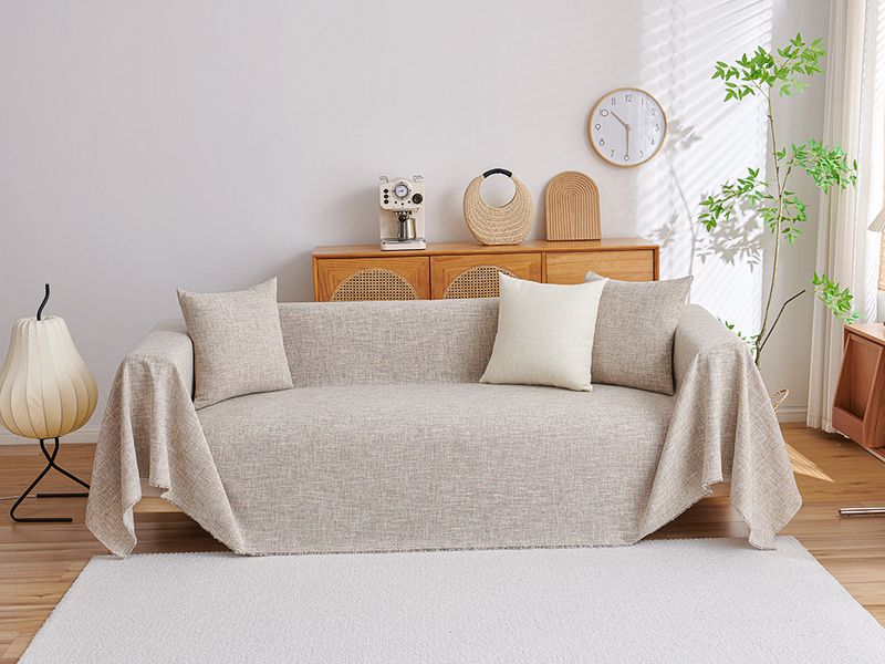 Minimalist Japanese Cotton And Linen Sofa Cover Pad Universal For All Seasons Non Slip Sofa Cover Blanket Full Cover Cover Cloth Stain Resistant_voghion.com
