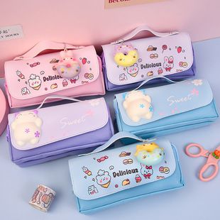 Scatola portapenne creativa in stile coreano con sfumatura, carina, in peluche, ottagono, astuccio per matite, a forma di cuore per ragazze, semplice borsa portaoggetti per studenti_voghion.com