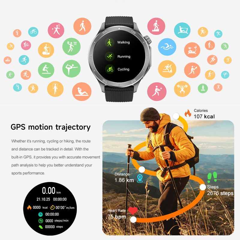 New For OPPO WATCH X2 GPS Motion Trajectory Smartwatches Men Bluetooth Call Multiple Sport Mode Compass Health Monitor Bracelet_voghion.com