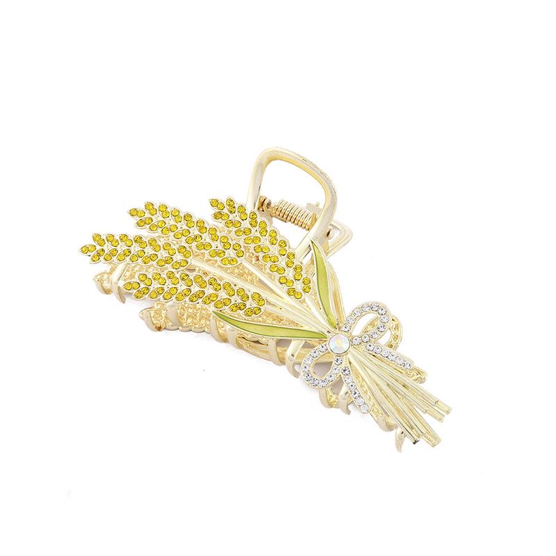 Oreja de cebada de alta gama con rizado en la parte posterior de la cabeza, pinza para el cabello para mujer, tocado grande y elegante con clip de tiburón para verano_voghion.com