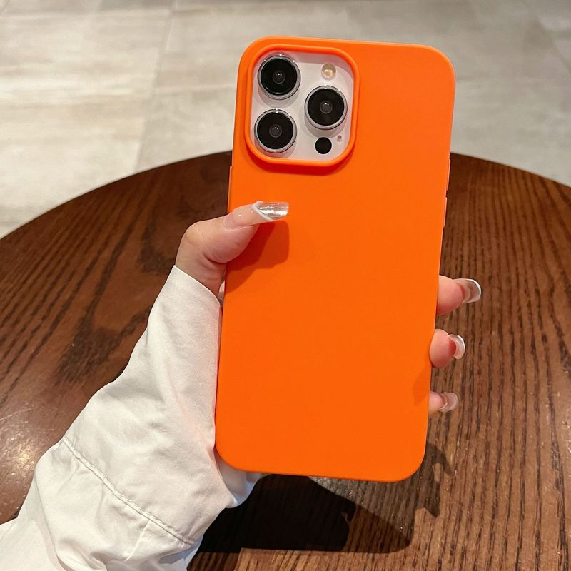 Suitable for Aple 16PROMAX solid color simple mobile phone case frosted large hole iphone14PRO soft shell protective cover_voghion.com