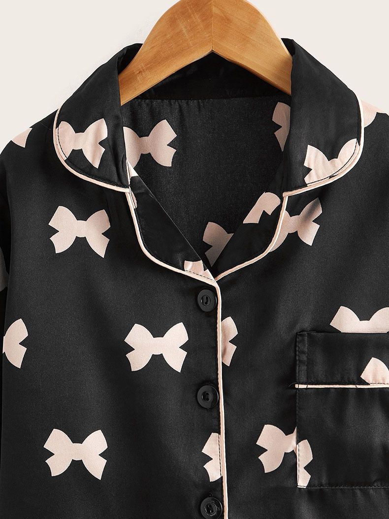 Kinder Pyjama Set Herbst Nachahmung Seide Farbe Ding Langarm Mädchen Homewear Zwei-stück kinder Anzug_voghion.com