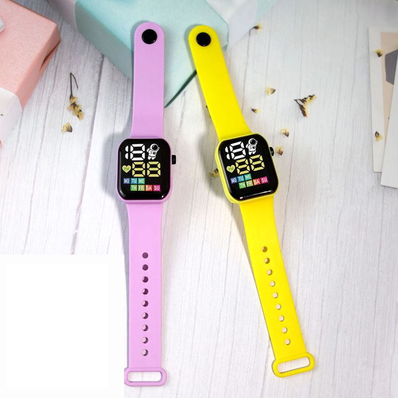 Xinweiqing Electronic Spaceman LED Display Square Adjustable Soft Band Gift Unisex Kids Digital Watch Students Supplies_voghion.com