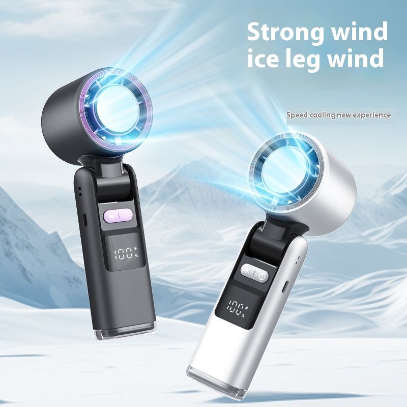 New Handheld Cooling Violent Turbo Mini Rechargeable Foldable Portable Ice Pack Small Fan_voghion.com