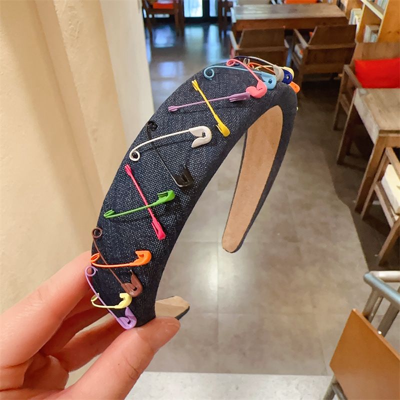 Clip in denim versatile personalizzata, fascia staccabile, bello e alla moda, top con teschio alto, minimalista giapponese e coreano_voghion.com