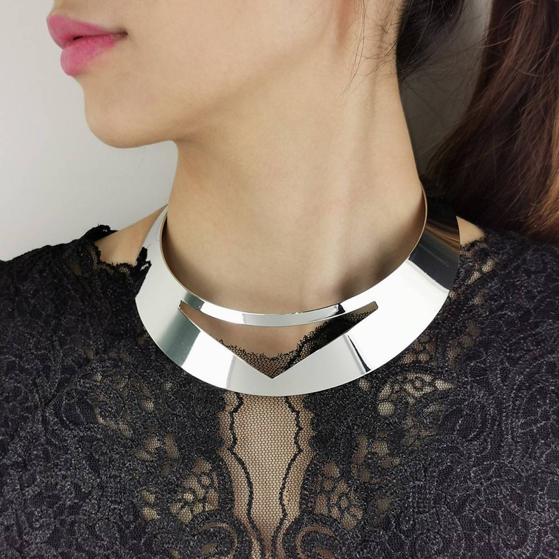Trendy, gepersonaliseerd, retro, modieus, creatief, trendy, uniek ontwerp, uitgeholde legering, overdreven metalen torsiekraag_voghion.com