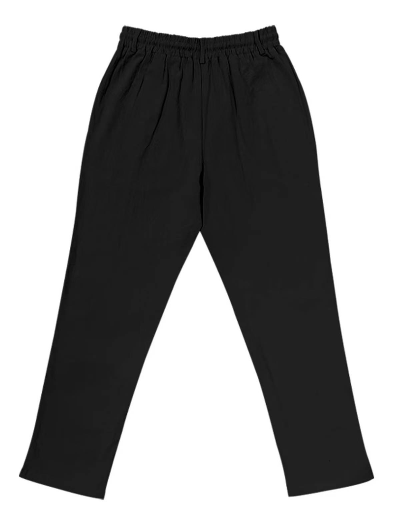 Men's New Solid Linen Trousers - Breathable Elegance With Natural Texture_voghion.com