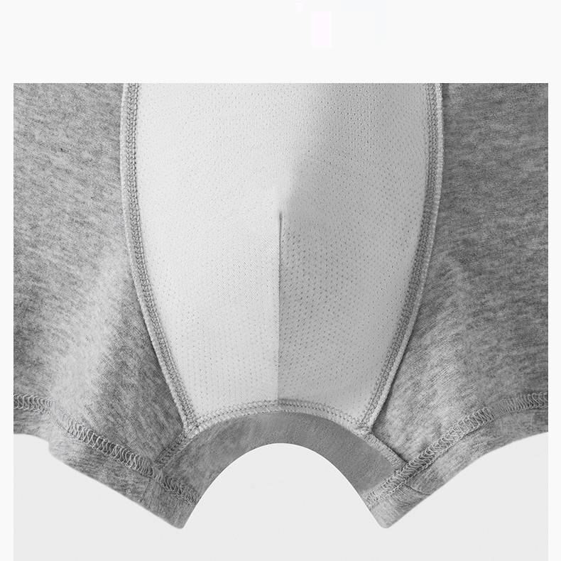 Sous-vêtements et vêtements de nuit en coton - Boxer antibactérien et respirant de classe A pour l'été, taille moyenne, grandes tailles (noir et gris)_voghion.com