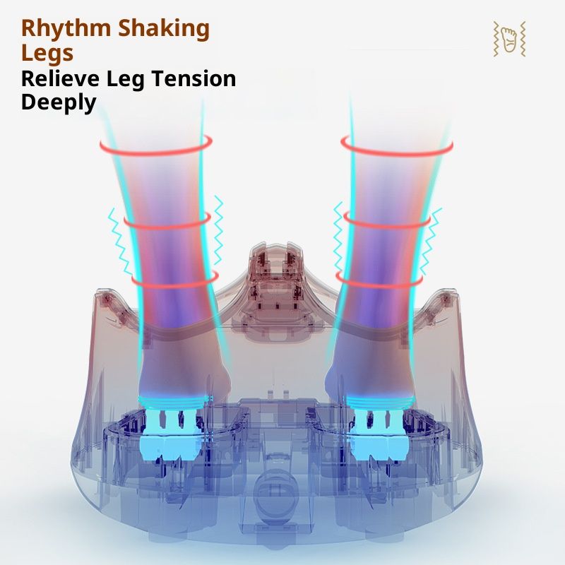 Massaggiatore plantare a copertura totale con compressione dell'aria, riscaldamento, vibrazione e timer - 9 airbag, 5 modalità, 3 livelli di intensità,_voghion.com