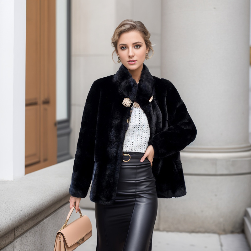 abbigliamento femminile giovani modelli moda giacca ecologica in pelliccia di visone danese_voghion.com