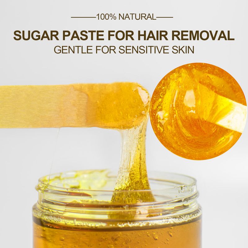 Honey Lemon Sugar Wax, Pure Natural Honey Wax Hair Removal Cream, Suitable For Leg, Chest, Hand, And Underarm Hair Removal, With A Scraper_voghion.com