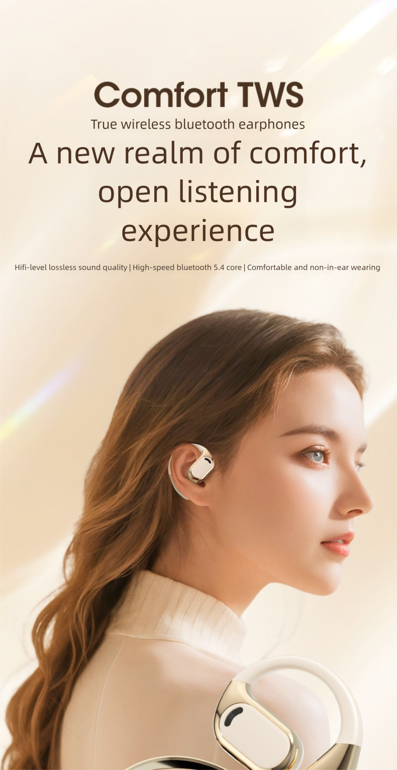 Chengruida M76 Open Wireless Bluetooth Air Bone Conduction Ohrbügel Laufsport Kopfhörer 5.4_voghion.com