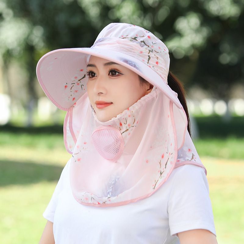 LazyZoom Für Damen, Sommermaske, Gesichtsbedeckung, breite Krempe, vielseitiger cooler Hut, UV-Schutz, Sonnenhut zum Teepflücken, Radfahren_voghion.com