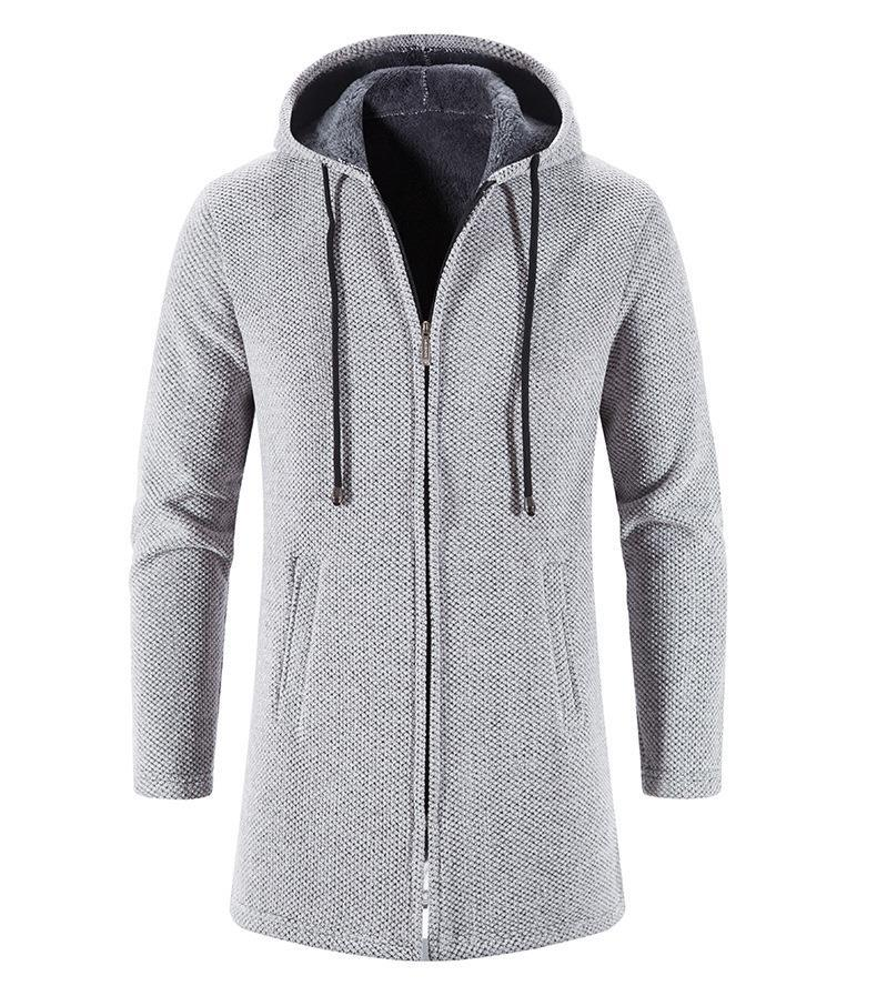 Herren-Pullover, mittellang, locker, groß, Mantel, Strickjacke, Herrenoberteil_voghion.com