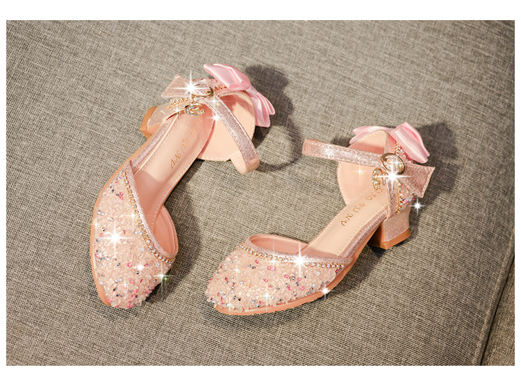 Pigesandaler 2023 Summer Korean Edition Crystal Little Princess Sko Blød sål Mellem stor børns sølv_voghion.com