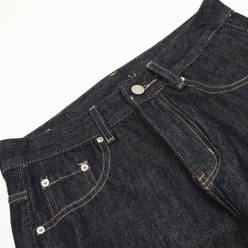 Drapey Floor-Length Straight-Leg Jean Men' Streetwear Trendy Looe Caual Solid Color Veratile Slimming Wide-Leg_voghion.com