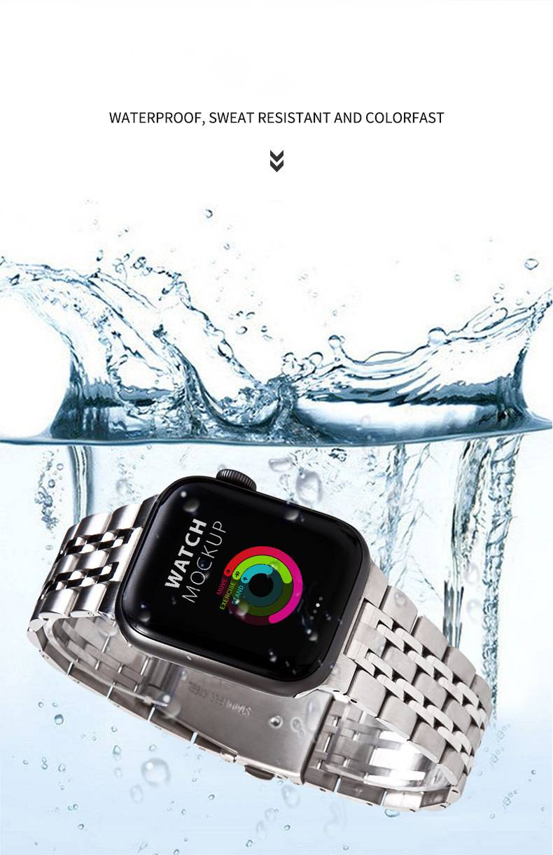 Apple iwatch septiņām pērlītēm nerūsējošā tērauda pulksteņa siksniņa iwatch sporta ķēde cieta metāla pulksteņa siksniņa_voghion.com