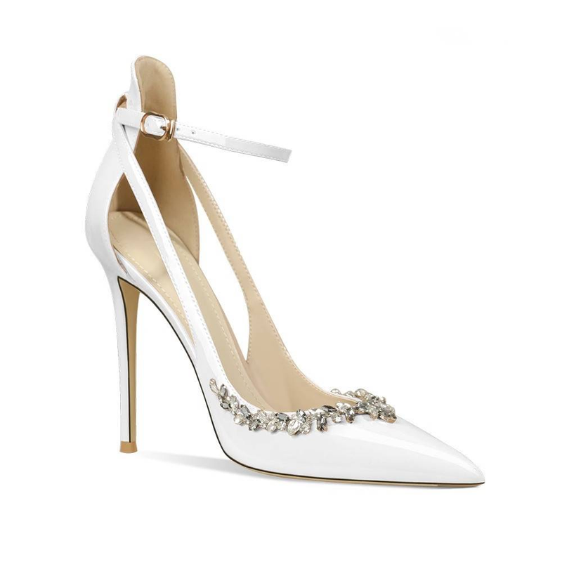 Women's Shoes Pointed high heels with stilettos spring and summer new rhinestone temperament covered toe one strap shallow mouth sexy sandals_voghion.com