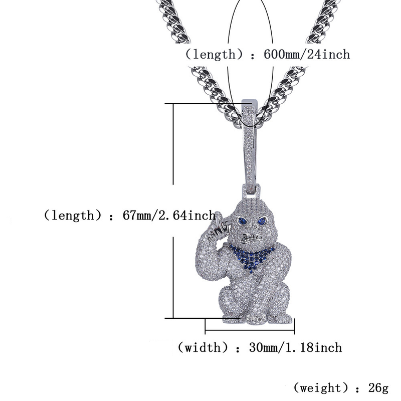 Full Diamond Letter Hip Hop Pendant Copper Inlaid Zircon Trendy Men And Women Accessories_voghion.com