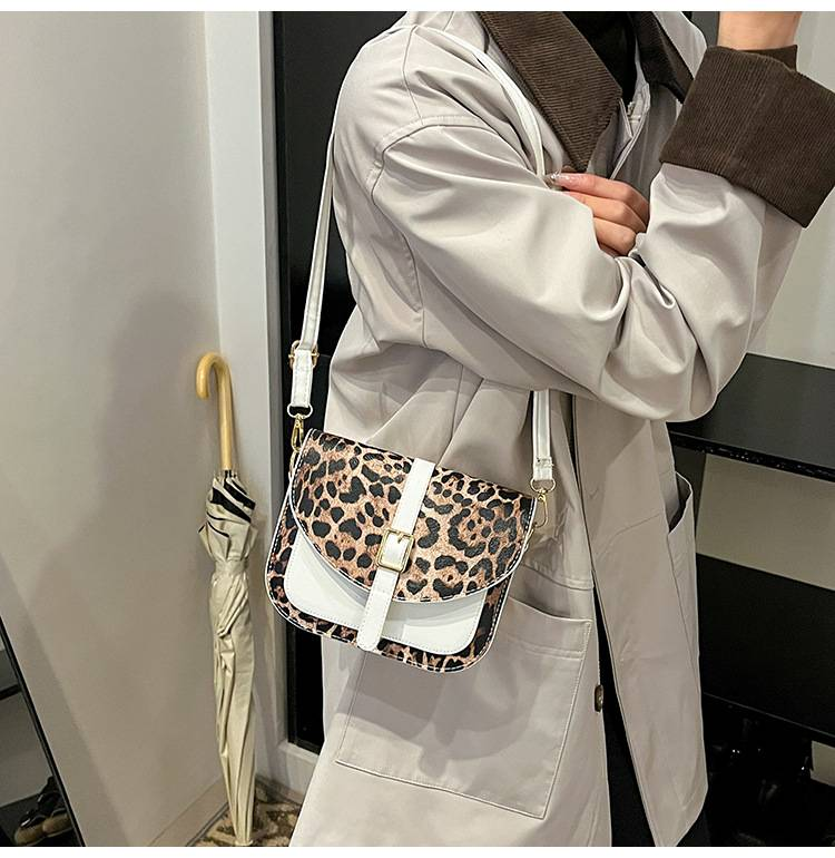 Cross-border Fashion Leopard-print Contrast Small Square Bag 2025 Spring New Shoulder Bag High-grade Messenger Bag_voghion.com