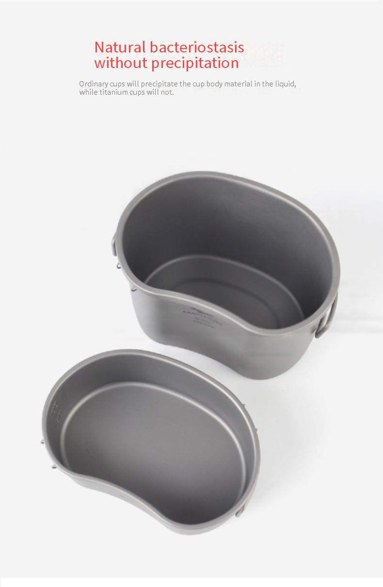 Ultraleichtes Camping-Kochgeschirr-Set aus Titan – Essgeschirr, Tasse und Topf mit faltbarem Griff für Rucksacktouren, Wandern und Kochen im Freien_voghion.com