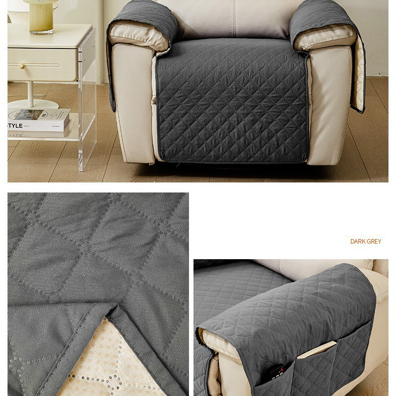 Copridivano reclinabile con tasche portaoggetti - Protezione trapuntata a ultrasuoni impermeabile e antiscivolo_voghion.com