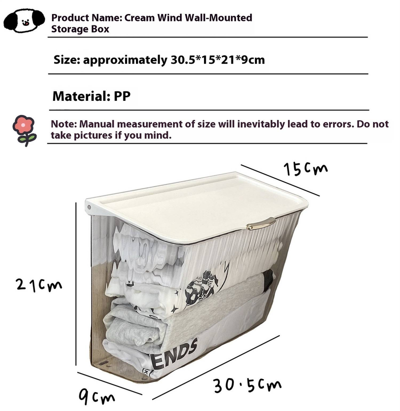 Wandmontierter Toiletten-Organizer – Transparente/weiße PP-Aufbewahrungsbox für Damenbinden und Kosmetika (Modernes, minimalistisches, platzsparendes Badezimmerregal)_voghion.com