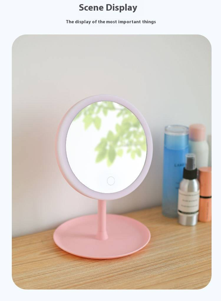 LED-Kosmetikspiegel mit Touch-Steuerung – 3 Farbbeleuchtungsmodi, wiederaufladbar und abnehmbar, perfekt für Zuhause, auf Reisen und als Firmengeschenk_voghion.com