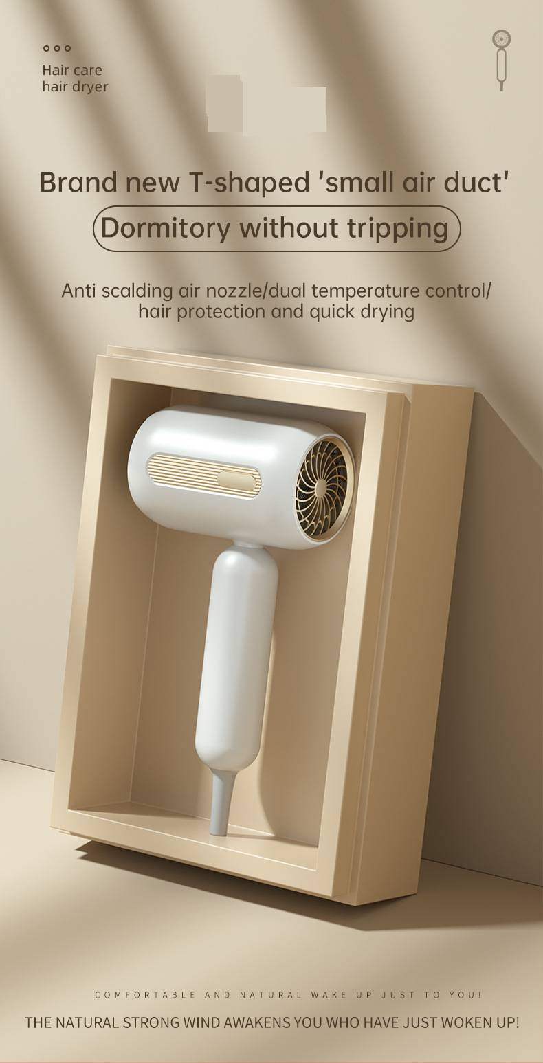 1900W Professional Hair Dryer – Ionic Fast Drying With 3 Speed & Cool Shot, Lightweight ABS Blow Dryer For Home & Travel (White/Beige)_voghion.com