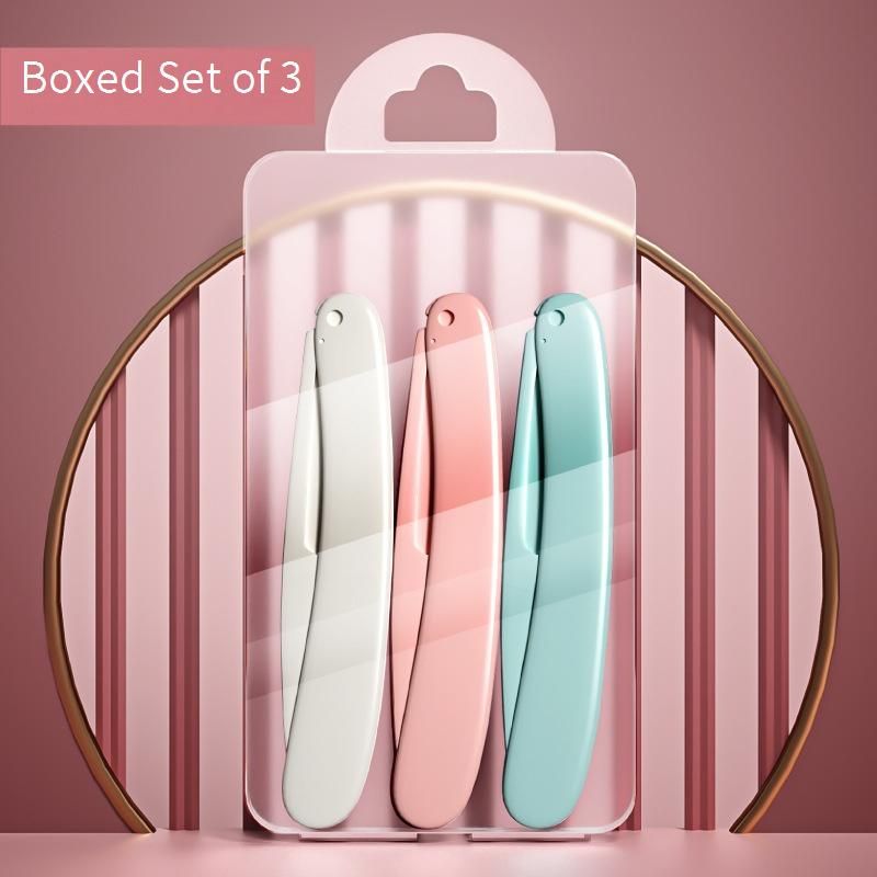 Set de afeitadora profesional para cejas para principiantes: kit de cuidado seguro y fácil de usar con cuchillas de precisión (juego de 3 piezas, empaque colorido)_voghion.com