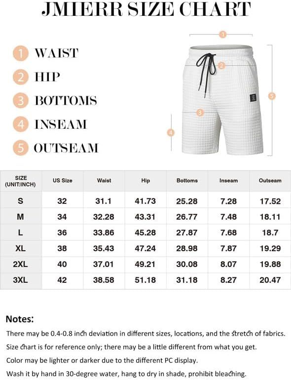 Sweatshorts för män Casual Stretch Elastisk midja Våffla Workout Gym Kort 7 tums innersöm löparshorts med ficka_voghion.com