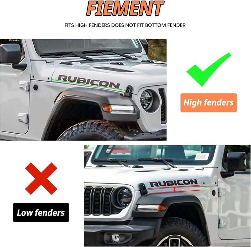 Front & Rear Fenders Compatible With 2020-2024 Jeep Wrangler Gladiator JT Mojave & Rubicon, Off-Road Wheel Fender Liner Set 4 Pcs(Only Fit High Clearance Fender Flares)_voghion.com