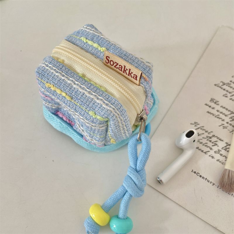410312 Stil Dokuma Taşınabilir Kablosuz Bluetooth Kulaklık Saklama Koruyucu Kılıf Ruj Çantası Bozuk Para Cüzdanı_voghion.com