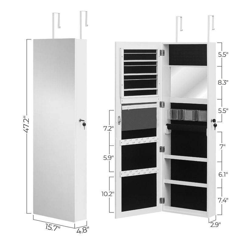 Storage PVC Mirror Grain Cabinet Wood Dration Mirror Retro Mirror Coating Dressing Whole Body White Jewelry_voghion.com