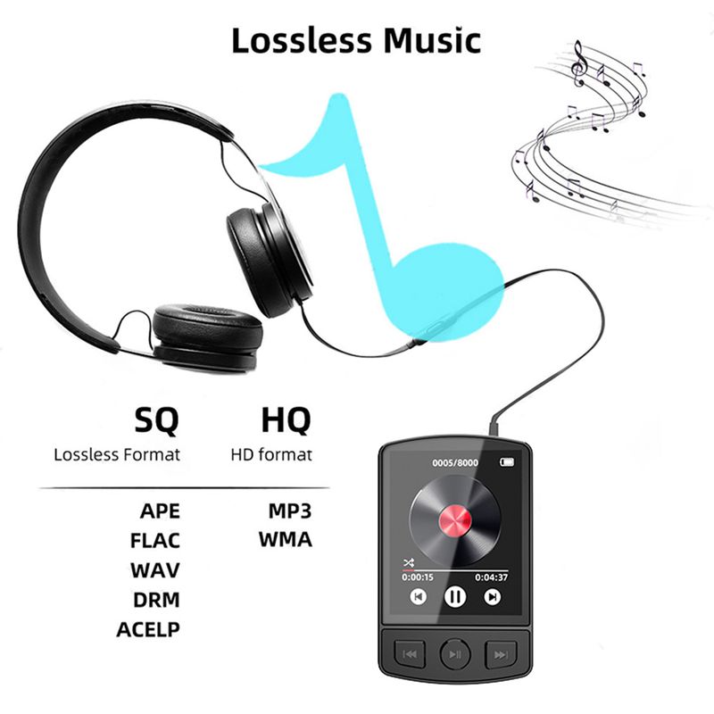 128GB Sport Bluetooth Player Tragbare Clip Mini Musik MP3 Mit Bildschirm Für Wallman Unterstützung_voghion.com