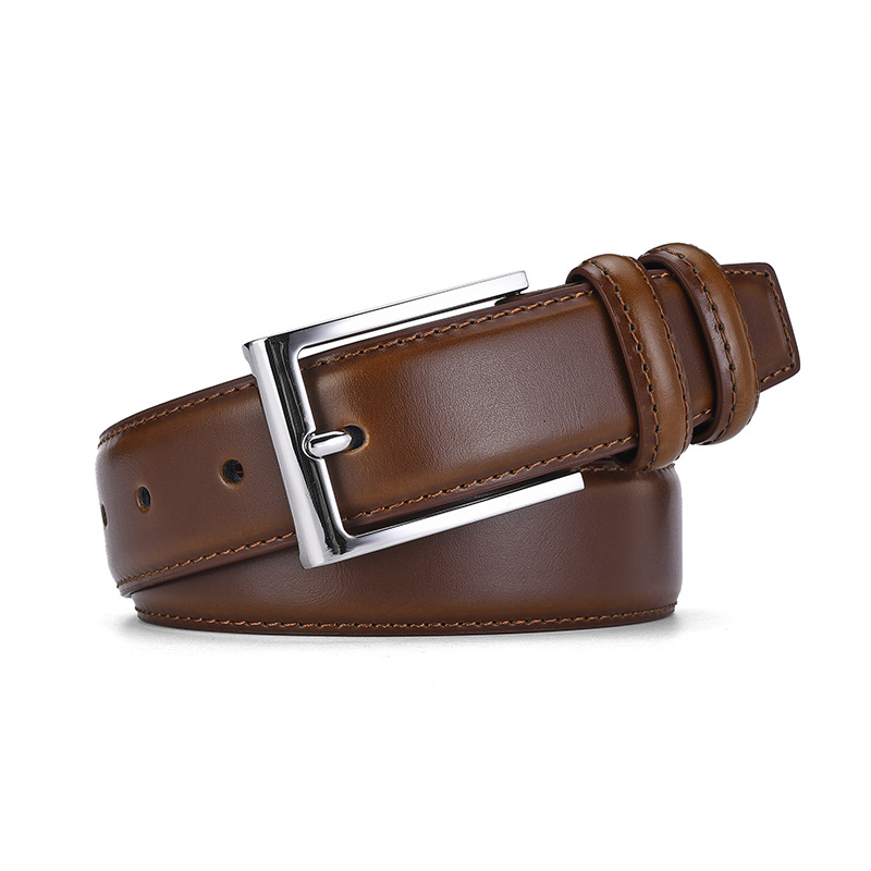 New Hot Good Items Selected Popular Men's Belt with Needle Buckle, Genuine Cowhide, Simple Business Casual Men's Belt_voghion.com