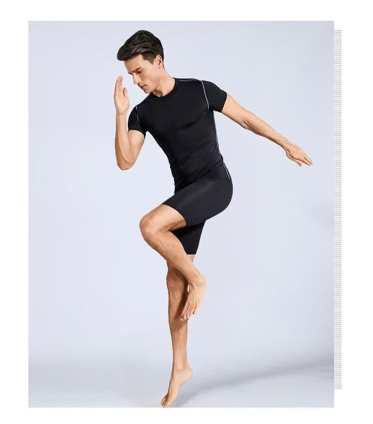Pantaloncini aderenti a compressione per corsa, fitness, estate, maratona, elastici, ad asciugatura rapida, con tasca_voghion.com