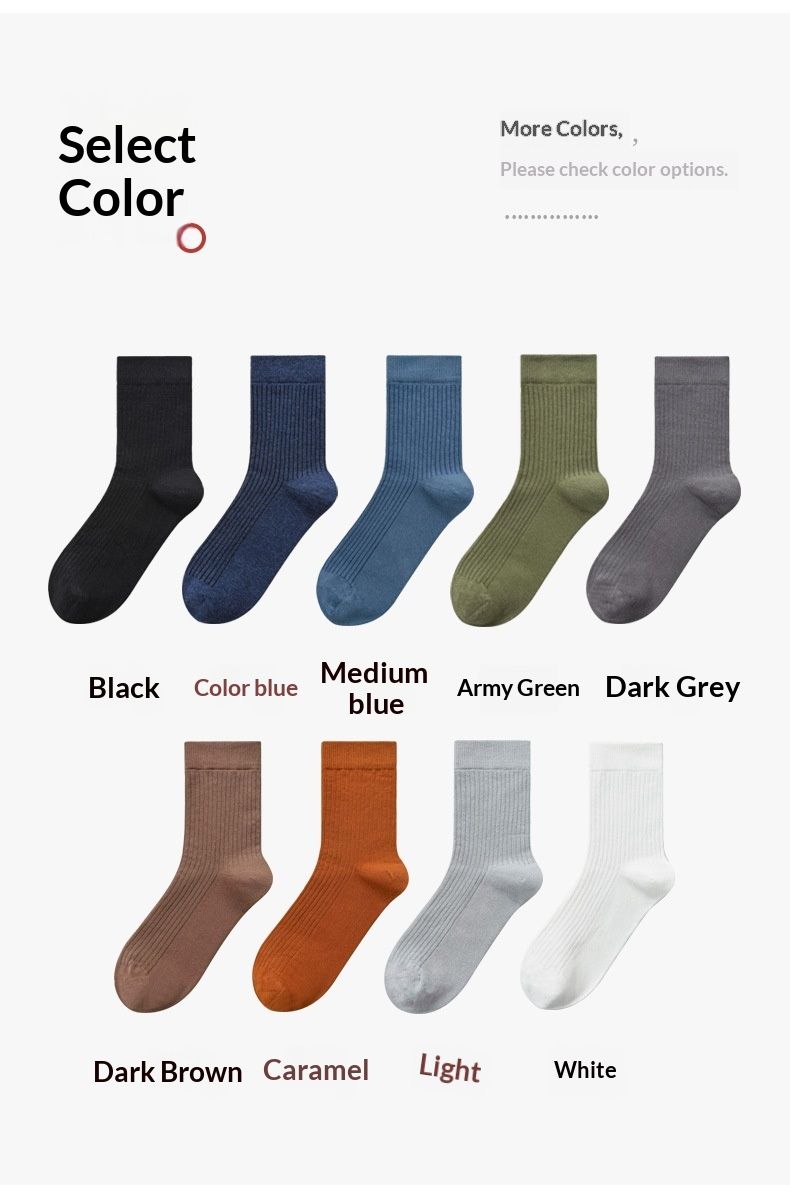 Wangjia Xinjiang Automne Pure Chaussettes Mi-mollet Anti-Odeur Hiver Épaisses Homme Affaires 100% Coton Vente en Gros_voghion.com