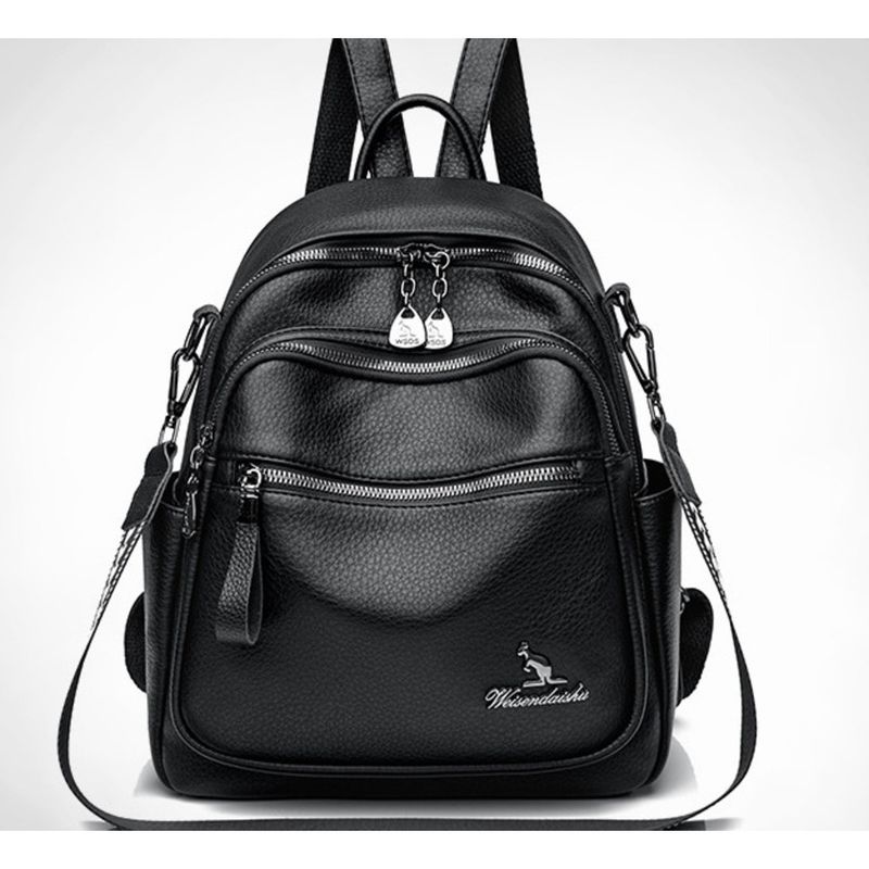 2024 New Fashionable Versatile Handbag Soft Leather Women's Backpack Student Multi Layer Large Capacity Shoulder Bag_voghion.com