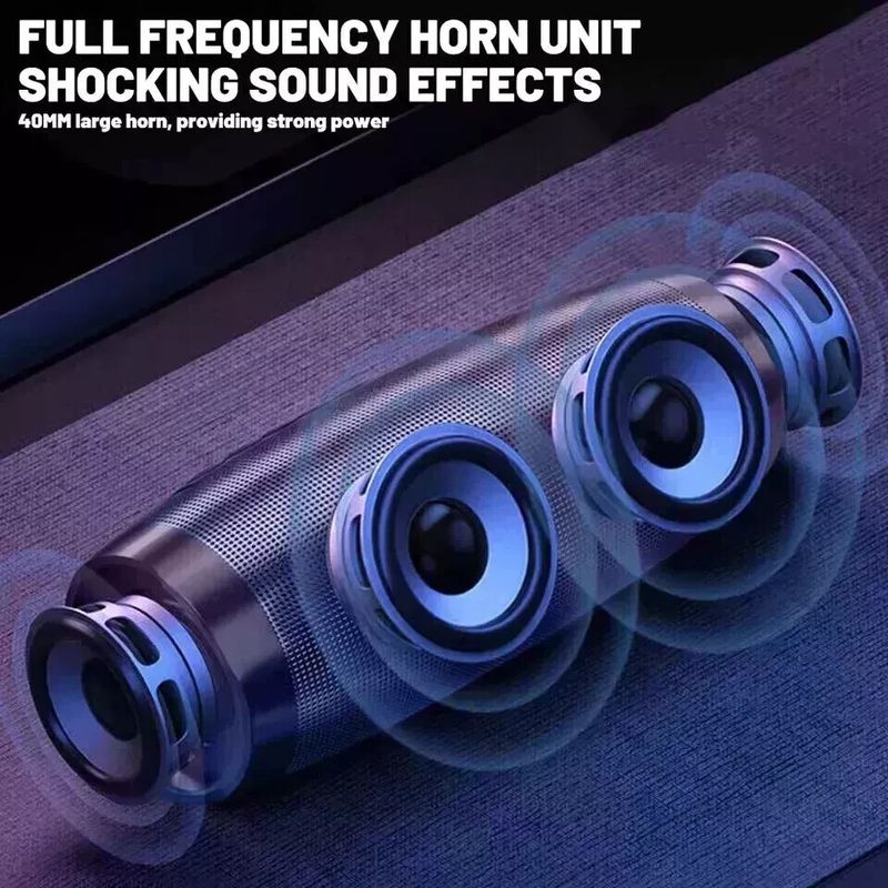 Enceinte Bluetooth portable sans fil 40 W, stéréo, basses puissantes, AUX, USB, FM, étanche_voghion.com