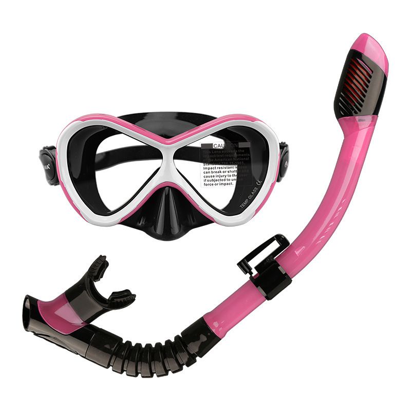 Kanner Silikon Schnorchel Set mat zwee Deeler Anti-Beschwerde Mask aus gehärtetem Glas Spigel Anti-Verstéckung All Dréchen Atmungsschlauch_voghion.com