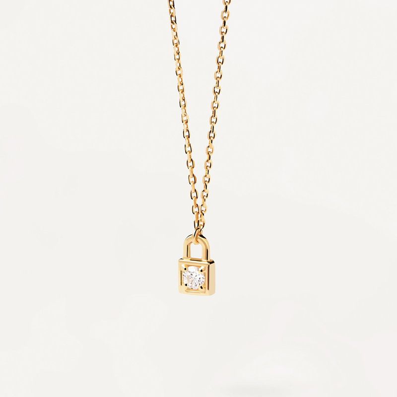 Diamond Lock Heart Key S925 Sterling Silver Necklace Niche Design Sense Light Luxury High End_voghion.com